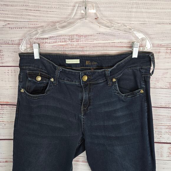 Kut From the Kloth Natalie High Rise Bootcut Jeans Sz 16 Dark Wash Flap Pockets - Picture 4 of 11